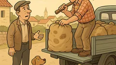 Vic: Jedan čovjek utovaruje krumpire u kamion